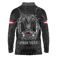 Personalized Denmark Viking Long Sleeve Polo Shirt Odin's Raven Legacy - Wonder Print Shop