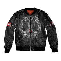Personalized Denmark Viking Sleeve Zip Bomber Jacket Odin's Raven Legacy - Wonder Print Shop