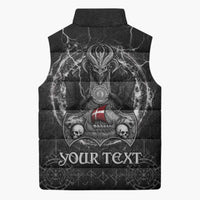Personalized Denmark Viking Sleeveless Puffer Jacket Odin's Raven Legacy - Wonder Print Shop
