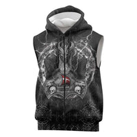 Personalized Denmark Viking Sleeveless Zip Hoodie Odin's Raven Legacy - Wonder Print Shop