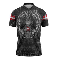 Personalized Denmark Viking Zipper Polo Shirt Odin's Raven Legacy - Wonder Print Shop