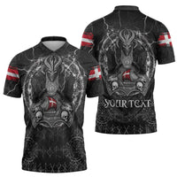 Personalized Denmark Viking Zipper Polo Shirt Odin's Raven Legacy - Wonder Print Shop