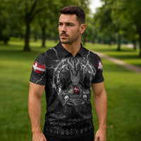 Personalized Denmark Viking Zipper Polo Shirt Odin's Raven Legacy - Wonder Print Shop