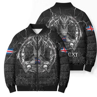 Personalized Iceland Viking Bomber Puffer Jacket Odin's Raven Legacy - Wonder Print Shop