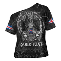 Personalized Iceland Viking Cross Shoulder Shirt Odin's Raven Legacy - Wonder Print Shop