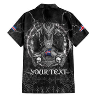 Personalized Iceland Viking Family Matching Off Shoulder Short Dress and Hawaiian Shirt Odin's Raven Legacy - Wonder Print Shop
