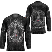 Personalized Iceland Viking Hockey Jersey Odin's Raven Legacy - Wonder Print Shop
