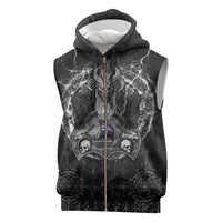 Personalized Iceland Viking Sleeveless Zip Hoodie Odin's Raven Legacy - Wonder Print Shop
