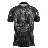 Personalized Iceland Viking Zipper Polo Shirt Odin's Raven Legacy - Wonder Print Shop