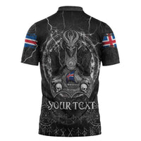 Personalized Iceland Viking Zipper Polo Shirt Odin's Raven Legacy - Wonder Print Shop