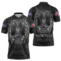 Personalized Iceland Viking Zipper Polo Shirt Odin's Raven Legacy - Wonder Print Shop