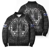 Personalized Finland Viking Bomber Puffer Jacket Odin's Raven Legacy - Wonder Print Shop