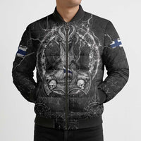 Personalized Finland Viking Bomber Puffer Jacket Odin's Raven Legacy - Wonder Print Shop