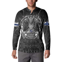 Personalized Finland Viking Button Sweatshirt Odin's Raven Legacy - Wonder Print Shop