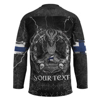 Personalized Finland Viking Hockey Jersey Odin's Raven Legacy - Wonder Print Shop