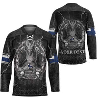 Personalized Finland Viking Hockey Jersey Odin's Raven Legacy - Wonder Print Shop