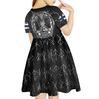Personalized Finland Viking Kid Short Sleeve Dress Odin's Raven Legacy - Wonder Print Shop