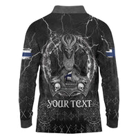 Personalized Finland Viking Long Sleeve Polo Shirt Odin's Raven Legacy - Wonder Print Shop
