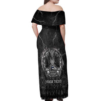 Personalized Finland Viking Off Shoulder Maxi Dress Odin's Raven Legacy - Wonder Print Shop