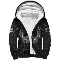 Personalized Finland Viking Sherpa Hoodie Odin's Raven Legacy - Wonder Print Shop