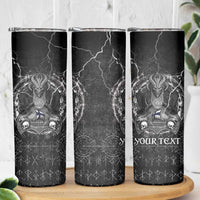 Personalized Finland Viking Skinny Tumbler Odin's Raven Legacy - Wonder Print Shop