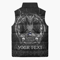 Personalized Finland Viking Sleeveless Puffer Jacket Odin's Raven Legacy - Wonder Print Shop