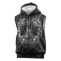 Personalized Finland Viking Sleeveless Zip Hoodie Odin's Raven Legacy - Wonder Print Shop