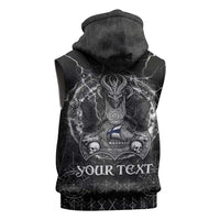 Personalized Finland Viking Sleeveless Zip Hoodie Odin's Raven Legacy - Wonder Print Shop