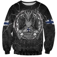 Personalized Finland Viking Sweatshirt Odin's Raven Legacy - Wonder Print Shop