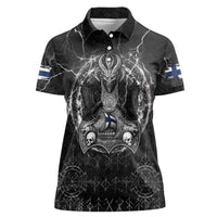 Personalized Finland Viking Women Polo Shirt Odin's Raven Legacy - Wonder Print Shop