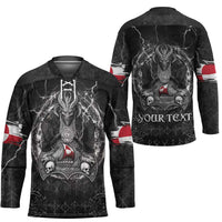 Personalized Greenland Viking Hockey Jersey Odin's Raven Legacy - Wonder Print Shop