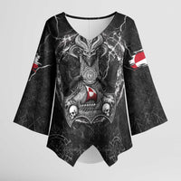 Personalized Greenland Viking Kimono Sleeve Blouse Odin's Raven Legacy - Wonder Print Shop