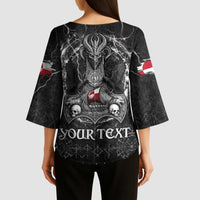 Personalized Greenland Viking Kimono Sleeve Blouse Odin's Raven Legacy - Wonder Print Shop
