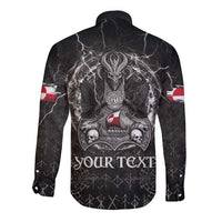 Personalized Greenland Viking Long Sleeve Button Shirt Odin's Raven Legacy - Wonder Print Shop