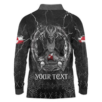 Personalized Greenland Viking Long Sleeve Polo Shirt Odin's Raven Legacy - Wonder Print Shop