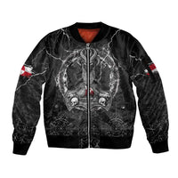 Personalized Greenland Viking Sleeve Zip Bomber Jacket Odin's Raven Legacy - Wonder Print Shop