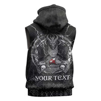 Personalized Greenland Viking Sleeveless Zip Hoodie Odin's Raven Legacy - Wonder Print Shop