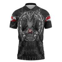 Personalized Greenland Viking Zipper Polo Shirt Odin's Raven Legacy - Wonder Print Shop