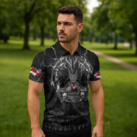 Personalized Greenland Viking Zipper Polo Shirt Odin's Raven Legacy - Wonder Print Shop