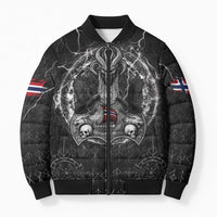 Personalized Norway Viking Bomber Puffer Jacket Odin's Raven Legacy - Wonder Print Shop