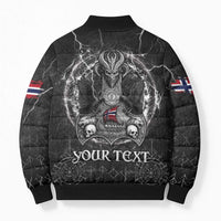 Personalized Norway Viking Bomber Puffer Jacket Odin's Raven Legacy - Wonder Print Shop
