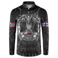 Personalized Norway Viking Button Sweatshirt Odin's Raven Legacy - Wonder Print Shop