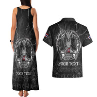 Personalized Norway Viking Couples Matching Tank Maxi Dress and Hawaiian Shirt Odin's Raven Legacy - Wonder Print Shop