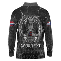 Personalized Norway Viking Long Sleeve Polo Shirt Odin's Raven Legacy - Wonder Print Shop