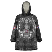 Personalized Norway Viking Wearable Blanket Hoodie Odin's Raven Legacy - Wonder Print Shop