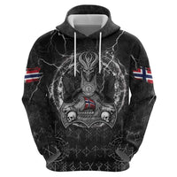 Personalized Norway Viking Zip Hoodie Odin's Raven Legacy - Wonder Print Shop