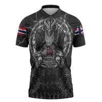 Personalized Norway Viking Zipper Polo Shirt Odin's Raven Legacy - Wonder Print Shop