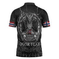 Personalized Norway Viking Zipper Polo Shirt Odin's Raven Legacy - Wonder Print Shop