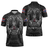 Personalized Norway Viking Zipper Polo Shirt Odin's Raven Legacy - Wonder Print Shop