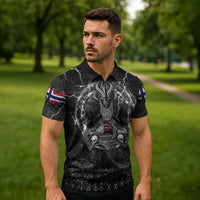 Personalized Norway Viking Zipper Polo Shirt Odin's Raven Legacy - Wonder Print Shop